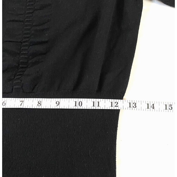 Express Textured Design Turtleneck Sweater Womens Medium Black Soft Empire Waist - Picture 10 of 12